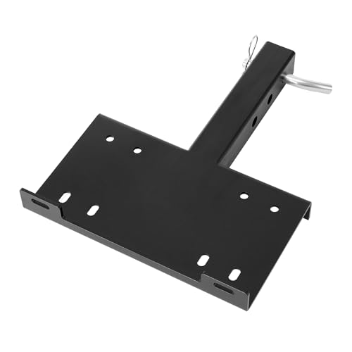 VEVOR Winch Mount, 15000 lbs / 6803 kg Load Capacity, Trailer Hitch Winch Mount with 50.8 mm Receiver, 2 Mounting Hole Design, Powder Coated Steel, Suitable for ATV UTV Pickup Truck, Black - size: Large