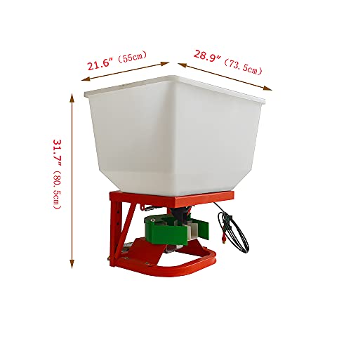 ATV/UTV Seed Fertilizer Spreader Broadcast Spreader 265lbs Garden Farmer Tractor Spreader 12V Variable Easy Fix Fertilizer Hopper Dry Material Spreader