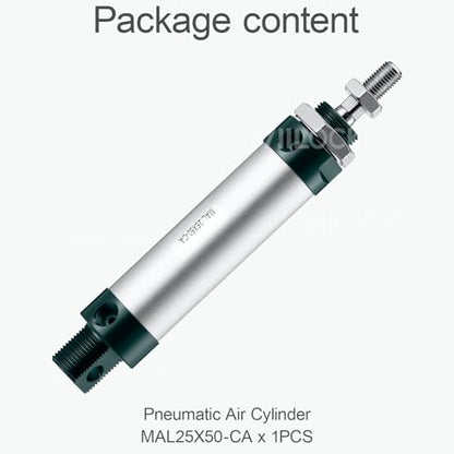 MAL25x50 Mini Air Cylinder 25mm Bore 50mm Stroke Double Acting - size: 25mm x 50mm