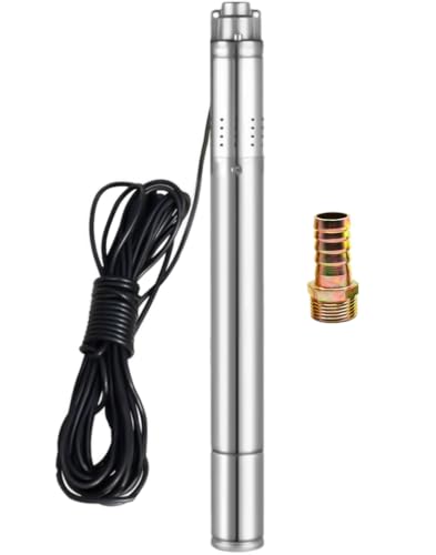 2" Deep Well Submersible Pump, 220V Deep Well Pump Submersible Water Pump for Industrial Irrigation and Home,164FT Lift, 4.4GPM, Screw Water Pump with 33FT Power Cord - size: 2"-220V