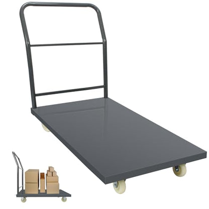 Heavy Duty Platform Truck Moving Flatbed Cart, 24"x36"Push Dolly, 2000 LBS Dolly Cart Flatform with Wheels and Handle, Steel Flatbed Cart for Luggage Moving, Shopping - size: 24"x36"