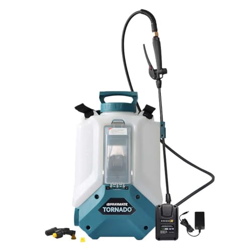 SprayMate Tornado 4-Gallon Battery Backpack Sprayer, Battery Included | No more pumping. Single speed, 0.20 GPM. 2 hrs of continuous spraying for weed killer, fertilizer, pest control, & more. - style: Battery Included