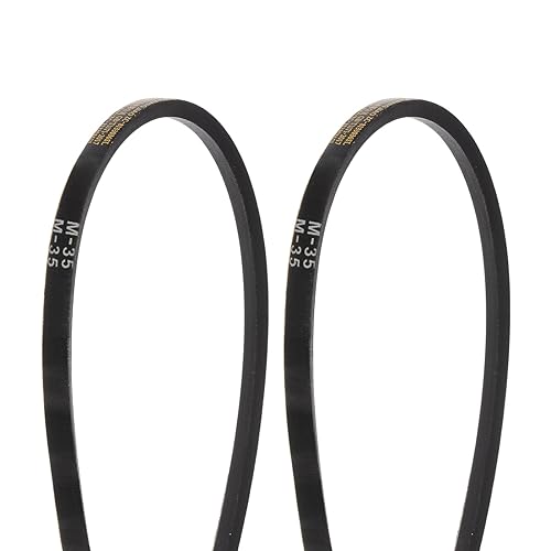 HARFINGTON 2Pcs M-35 Rubber V Belt Drive Transmission Belt 35" Pitch Girth 10mm Width 5.5mm Height JIS Standard Industrial Power Belt for Machinery Mower - size: 35"