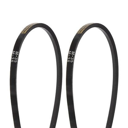 HARFINGTON 2Pcs M-35 Rubber V Belt Drive Transmission Belt 35" Pitch Girth 10mm Width 5.5mm Height JIS Standard Industrial Power Belt for Machinery Mower - size: 35"