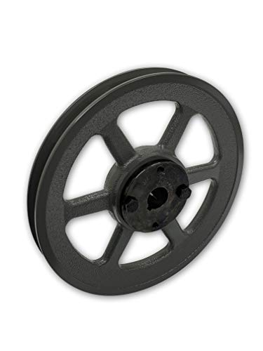 Single Groove 10.75" Cast Iron Electric Motor" H" Pulley/Sheave, Bushing Included, for 5/8" Top Width B/5L/BK/5LK Section V Belt, 1 Groove Pulley (1-3/8" Shaft / 1.375" Bore, BK110H) - size: 1-3/8" Shaft / 1.375" Bore