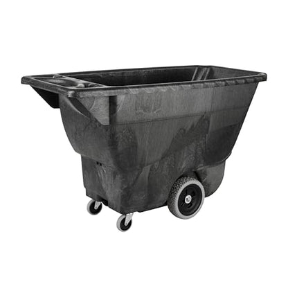 Rubbermaid Commercial Products Tilt Dump Truck, 450 lbs 1/2 Cubic Yard Heavy Load Capacity with Wheels, Black, Trash Recycling Cart for Construction/Commercial/Industrial Transportation - size: 1/2 cubic yard