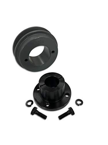 Single Groove 3.25" Cast Iron Electric Motor " H " Pulley/Sheave, Bushing Included, for 3/8" and 1/2" Top Width 3L/A/AK/4L/4LK Section V Belt, 1 Groove (7/8" Shaft / 0.875 Bore, AK32H) - size: 7/8" Shaft / 0.875 Bore