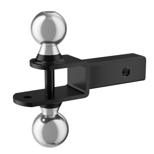 Upgraded 4-in-1 ATV/UTV Trailer Hitch with 2-Inch Receiver Tube, Multi-Purpose Tow Adapter, 1-7/8-Inch & 2-Inch Dual Ball Mount, MAX 6,000 LB GTW, Matte Black - size: 2-Inch Trailer Hitch