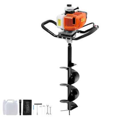 VEVOR Post Hole Digger Gas Powered 63CC 2400W Earth Auger Fence Digger - style: 63CC+8"