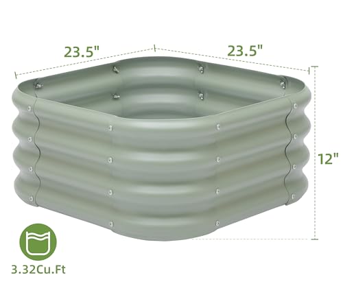 Besebay 2-Pack 2x1ft Galvanized Raised Garden Bed, Outdoor Planter Bed, - color: Light Green, size: 2x2x1ft-2Pack