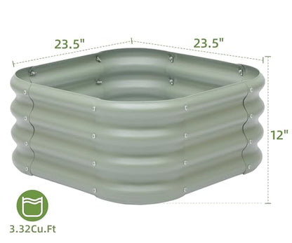 Besebay 2-Pack 2x1ft Galvanized Raised Garden Bed, Outdoor Planter Bed, - color: Light Green, size: 2x2x1ft-2Pack