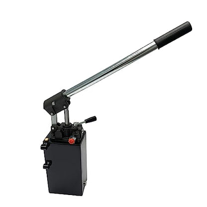 Double Acting Hydraulic Hand Pump with 5 QTs Tank - Manual Hydraulic Pump with Changeover Valve - 1.5 CID, 3600 PSI, 3/8" NPT Ports Piston Hand Pump - color: Double Acting, size: 1.5 CID 5 QTs tank