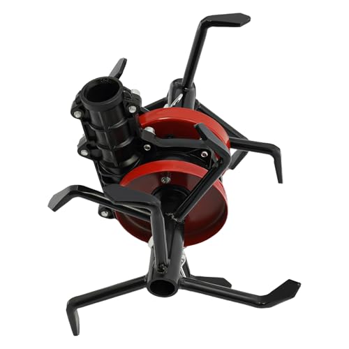 6-Claw Cultivator Wheel, Garden Tiller Attachment for Soil Loosening & Weeding, Heavy-Duty Aerator Tool for Lawn Mower & Rototiller, Fits 28mm 9-Tooth Shaft, Aluminum & Steel Construction – Black