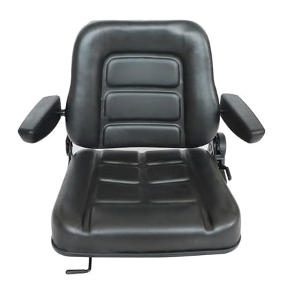 SecosAutoparts Universal Lawn Mower Tractor Seat Forklift Seat Digger Seat With Armrest Backrest Adjustable Waterproof