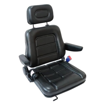 GXARTS Universal Forklift Excavator Tractor Seat with Adjustable Angle Back Micro Switch and Slide Compatible with Tractor Excavator Skid Loader Backhoe Dozer Telehandler Equipment Construction