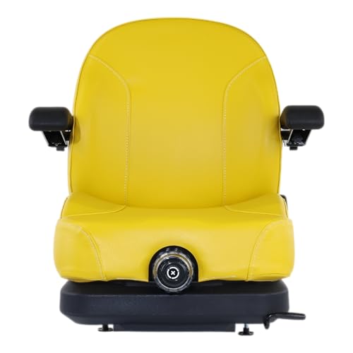 AUC11927 Yellow Suspension Seat w/Adjustable Armrests fits John Deere Zero Turn Mower Models Z930 Z945 Z950 Z955 Z915 Z920 Z925 Z960 Z970 Z994 - Replaces Part Numbers 116-8912 TCA23663