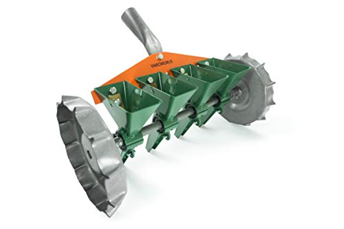 Varomorus Metal Precision Manual Seeder for Vegetables Greens Onion Radish Beets (4-Row) - size: 4-Row
