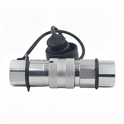 2-Sets 3/4" SAE-12 UNF1-1/16 Skid Steer Flat Face Hydraulic Quick Connect Coupling/Coupler, 1/2 Body W/Dust Cap - size: 2-Sets 3/4" SAE