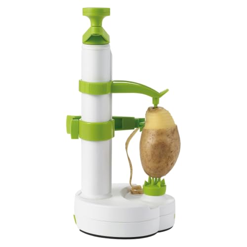 Starfrit Rotato Manual Peeler, 4 Spare Blades, Thumb Knife, Green/White
