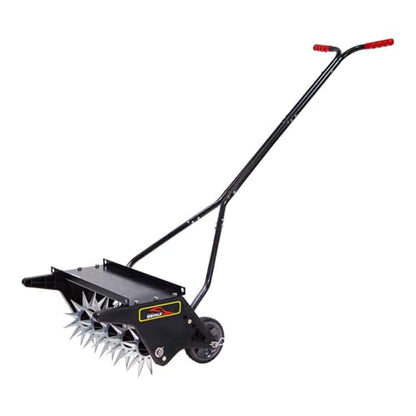 Brinly 20" Premium Push Spike Aerator with 3D Galvanized Steel Tines and Weight Tray