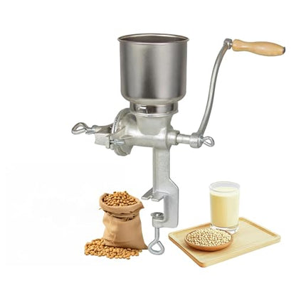 Heavy Duty Cast Iron Grain Mill – 7.5lb Hand Crank Manual Grinder with Table Clamp, Perfect for Home Brewing, Corn, Wheat & Oats