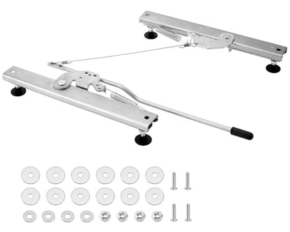 Dual Locking Ball Bearing Seat Sliders - color: Silver-Gray