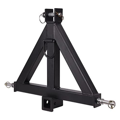 3 Point 2" Receiver Trailer Hitch Category 1 Tractor Tow Drawbar Adapter with Holder, Compatible with John Deere Bobcat Skid Steer