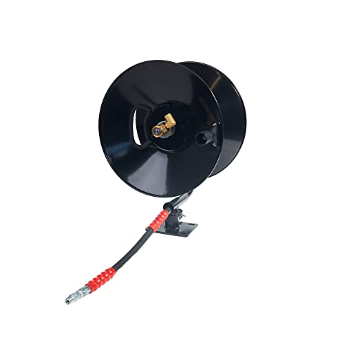 Base Pivoting Hi-Pressure Hose Reel, 4000 psi, Manual Winding Black