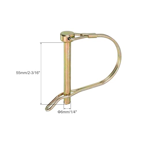 uxcell 4Pcs Shaft Locking Pin w Ear, 1/4" x 2-3/16" Trailer Coupler Pin - size: 1/4" x 2-3/16"