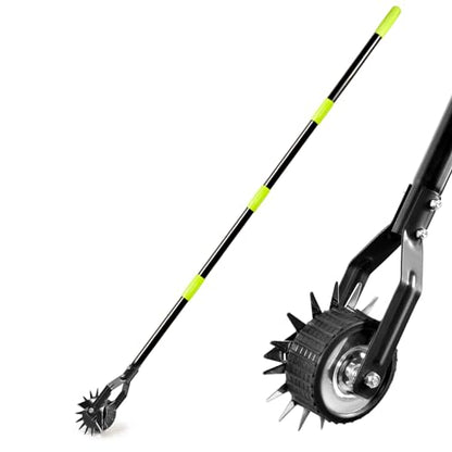 Wheel Rotary Lawn Edger - Manual Grass Edger with Long Handle (66.9 Inch), Adjustable for Landscaping, Garden, Yard