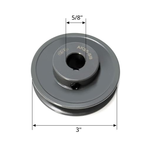 QWORK Single Groove Web Sheaves, 3"OD 5/8"Bore V-Belt Sheave, A Belt Section, for V-Belt,AK30-5/8