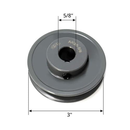 QWORK Single Groove Web Sheaves, 3"OD 5/8"Bore V-Belt Sheave, A Belt Section, for V-Belt,AK30-5/8