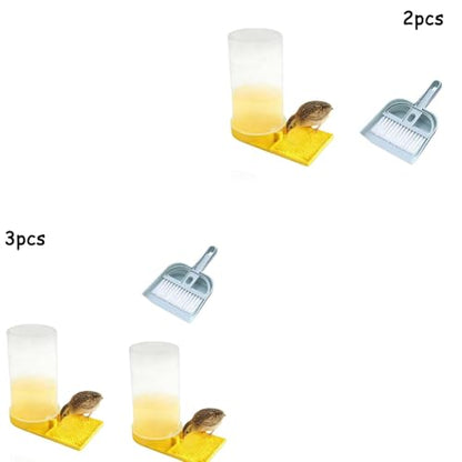 Large Capacity Quail Water Feeder with Small Cleaning Brush,Button Quail Supplies for coturnix cage,Baby Chick Water Feeder for Poultry Starter,Universal for Baby Chicks/Baby Birds