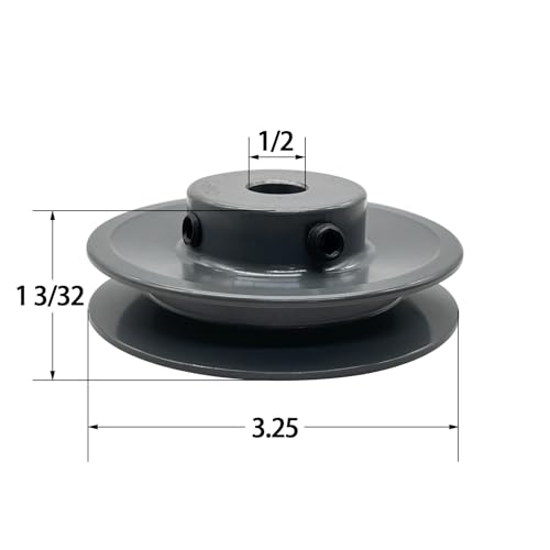 AK32-1/2 v Belt Pulley,3.25 inch OD, 1/2 Inch Bore,Cast Iron Material, AK Single Groove Motor Pulley for "4L" or "A" or "3L" Belts,AK32X1/2 Pulley - size: 3.25 Inch OD,1/2 inch bore, style: 1 Groove