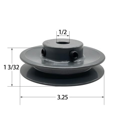 AK32-1/2 v Belt Pulley,3.25 inch OD, 1/2 Inch Bore,Cast Iron Material, AK Single Groove Motor Pulley for "4L" or "A" or "3L" Belts,AK32X1/2 Pulley - size: 3.25 Inch OD,1/2 inch bore, style: 1 Groove