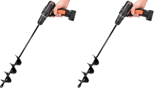 TCBWFY Auger Drill Bit for Planting 1.6x16.5inch Extended Length Garden Auger Spiral Drill Bit for Planting Bulbs Flowers,Post Hole Digger for 3/8”Hex Drill (Pack of 2) - size: 1.6"x16.5" (Pack of 2)