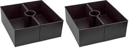 AuldHome Design Umbrella Planter for Patio Table (Black Square), w/Umbrella Hole, Enamelware Rectangular Planter Pots (Pack of 2) - color: Black, size: Large Square (Pack of 2)