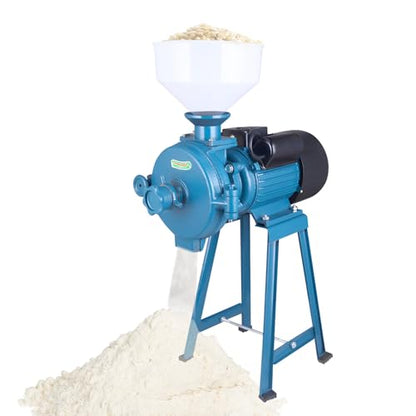 Electric Grain Grinder, 2200w 110v Wet & Dry Electric Grain Mill Grinder Thickness Adjustable Rice Wheat Feed Machine Heavy Duty Feed Flour Cereal Mill Wheat Grinders w/Funnel for Grain Oil Stores