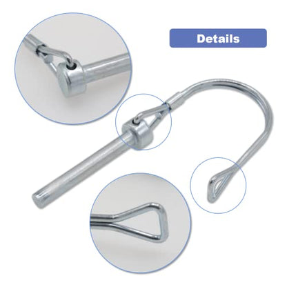 12-Pack Safety Coupler Hitch Pins with Round Loop 1/4 x 1-3/4 Inch - size: 1/4 x 1-3/4