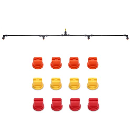 Sprayer Boom Wand with 3 Flow Rate Nozzles -Wide-Coverage Agricultural & Lawn Spray Attachment for Tractors/UTVs