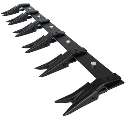 46" Bucket Tooth Bar for Tractor Loader 6 Shank Clamp On, Black - color: Black