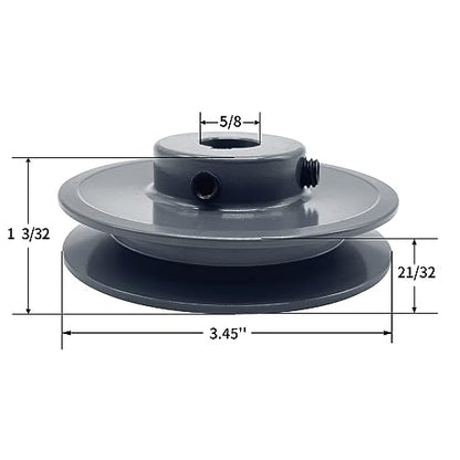 AK34-5/8 v Belt Pulley, AK3458, 3.45 inch OD, 5/8 inch Bore, Cast Iron Material, AK Single Groove Motor Pulley for "4L" or "A" or "3L" V-Belts - size: 3.45 inch OD, 5/8 inch Bore, style: 1 Groove