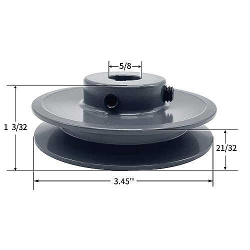 AK34-5/8 v Belt Pulley, AK3458, 3.45 inch OD, 5/8 inch Bore, Cast Iron Material, AK Single Groove Motor Pulley for "4L" or "A" or "3L" V-Belts - size: 3.45 inch OD, 5/8 inch Bore, style: 1 Groove
