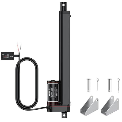 Justech 330LBS/1500N-10inch/250mm 12V Linear Actuator with Bracket, Black - size: 1500N-250mm