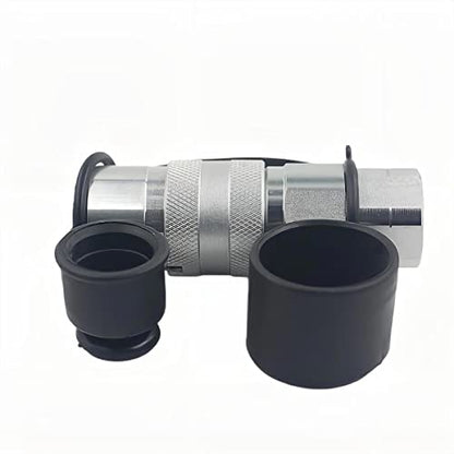 2-Sets 1/2" Skid Steer Bobcat Flat Face Hydraulic Quick Disconnect Coupling NPT1/2 Set Quick Connect Couplers with Black Dust Caps - size: 2-Sets 1/2" NPT