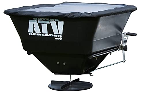 Buyers Products ATVS100 ATV Broadcast Spreader with Rain Cover, 100 lb Capacity, Rear Rack Mount, Poly Hopper, 12V Motor, for Seed, Fertilizer, Salt & Feed, All Season Use, ATV Accessories & Lawn Care