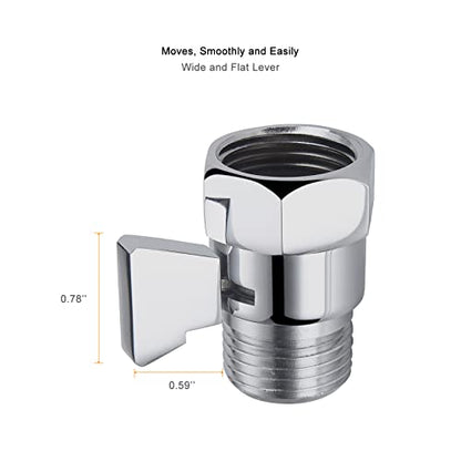 Angle Brass Shut Off Valve for Handheld Shower, Water Pressure Regulator Replacement, Chrome - color: Chrom