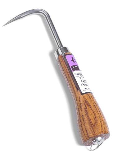Nisaku NJP955 Nekaki Ippondume Handheld Single Claw Cultivator, Japanese Stainless Steel Tine Length 1.5-Inch, 5.5-Inch Polished Wood Handle - style: Single Claw