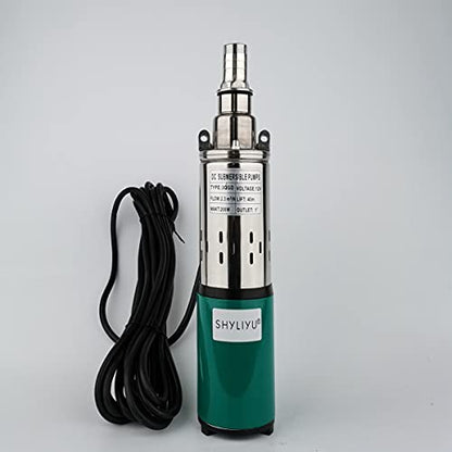 Solar Submersible Well Pump DC 12V 200W Deep Well Pump 3"Tube Stainless Steel Screw Pumps 2300L/H 1" Outlet High Lift 40M Irrigation Pumps Agricultural Garden Home - size: 3QGD-12V-200W-1“