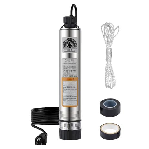 4" Submersible Well Pump 3/4HP 115V 32GPM 174FT Head - size: 174FT Head